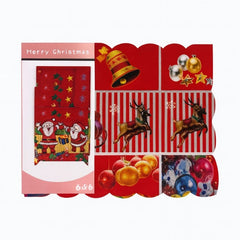 Set naproane Craciun cu imprimeu reni, globuri si Mos Craciun , model rosu festiv, 45x30cm