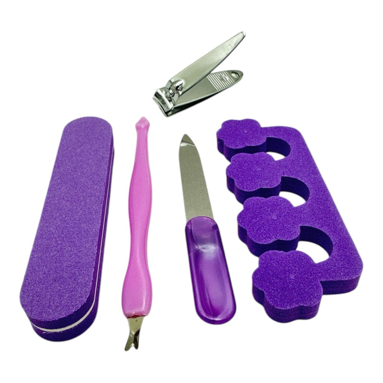Set pedichiura 5 piese multicolor , Ingrijire completa pentru picioare, acasa sau la salon,