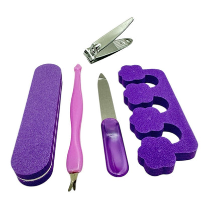 Set pedichiura 5 piese multicolor , Ingrijire completa pentru picioare, acasa sau la salon,