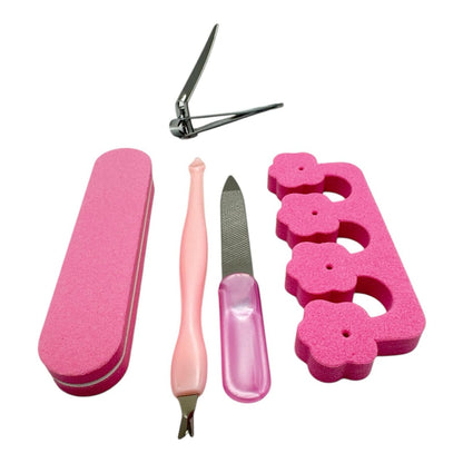 Set pedichiura 5 piese multicolor , Ingrijire completa pentru picioare, acasa sau la salon,