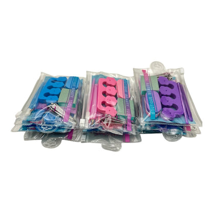 Set pedichiura 6 piese multicolor , Trusa completa pentru ingrijirea picioarelor, acasa sau salon,