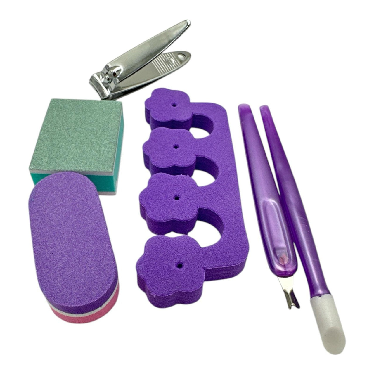 Set pedichiura 6 piese multicolor , Trusa completa pentru ingrijirea picioarelor, acasa sau salon,