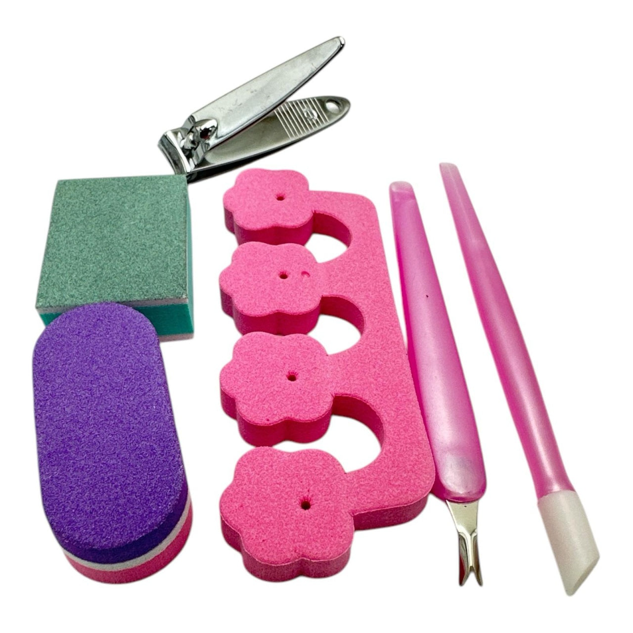 Set pedichiura 6 piese multicolor , Trusa completa pentru ingrijirea picioarelor, acasa sau salon,