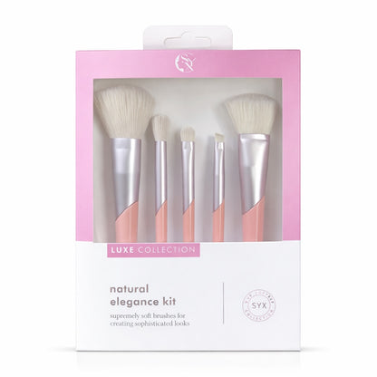 Set pensule de machiaj Luxe Collection Natural Elegance, 5 piese, culori variate