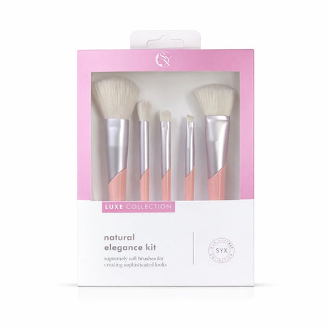 Set pensule de machiaj Luxe Collection Natural Elegance, 5 piese, culori variate
