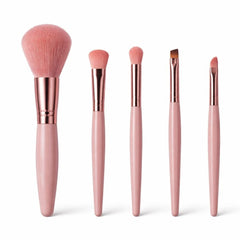 Set pensule machiaj 5 piese, diverse culori: nude, roz, gri