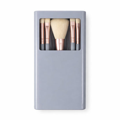 Set pensule machiaj 5 piese, diverse culori: nude, roz, gri