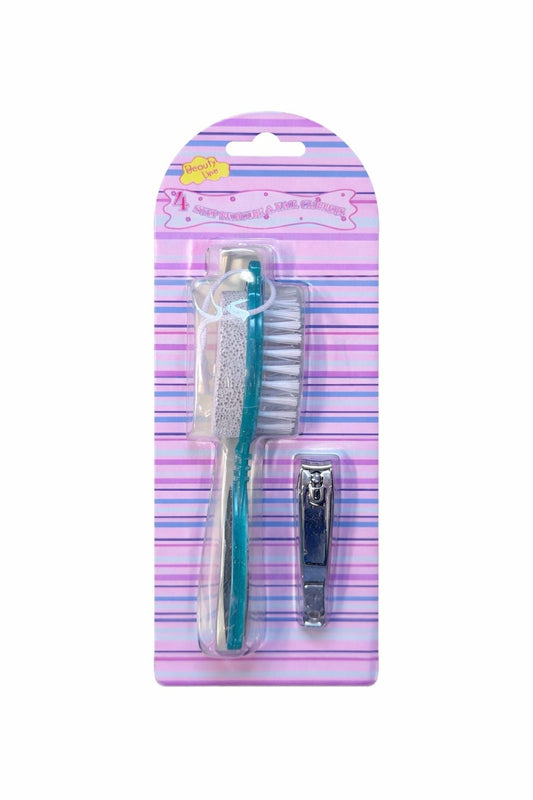 Set pentru pedichiură 4 în 1 cu perie pentru curățare