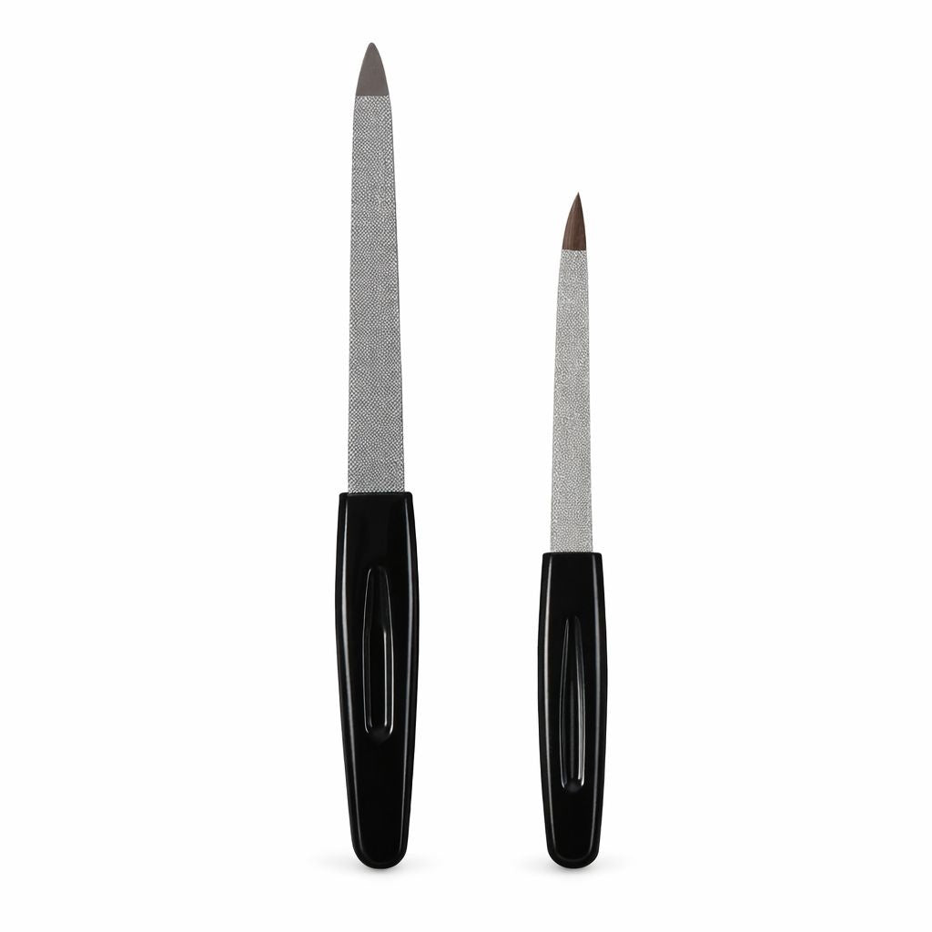 Set pile de unghii profesionale din metal pentru manichiură și pedichiură, 2 bucati