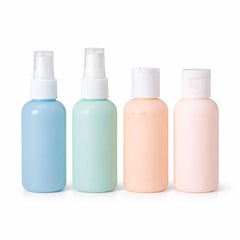 Set recipiente cosmetice de călătorie, 4 bucăți, culori pastelate