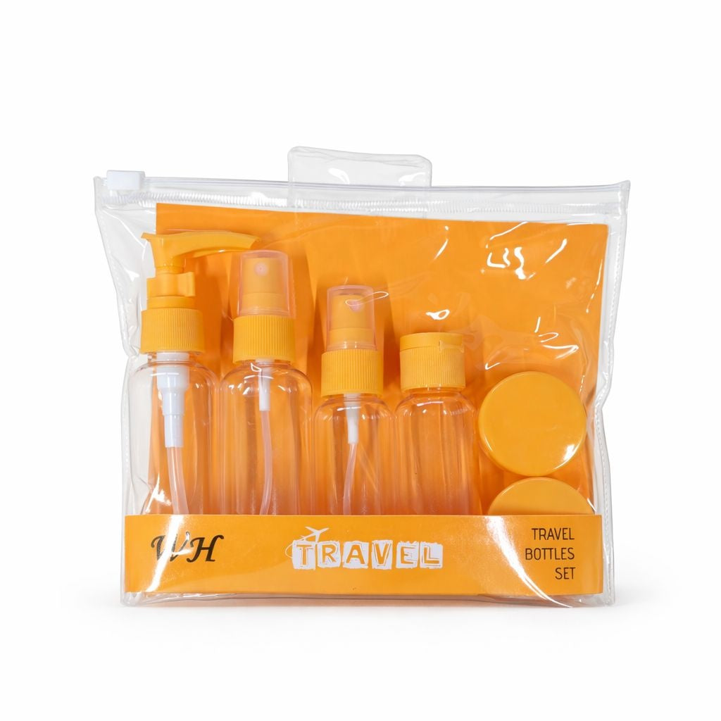 Set recipiente cosmetice pentru călătorie, 6 piese, verde/albastru/mov