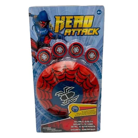 Set Scut Erou cu Discuri Lansatoare , Jucarie Erou Hero Attack, 28x18 cm