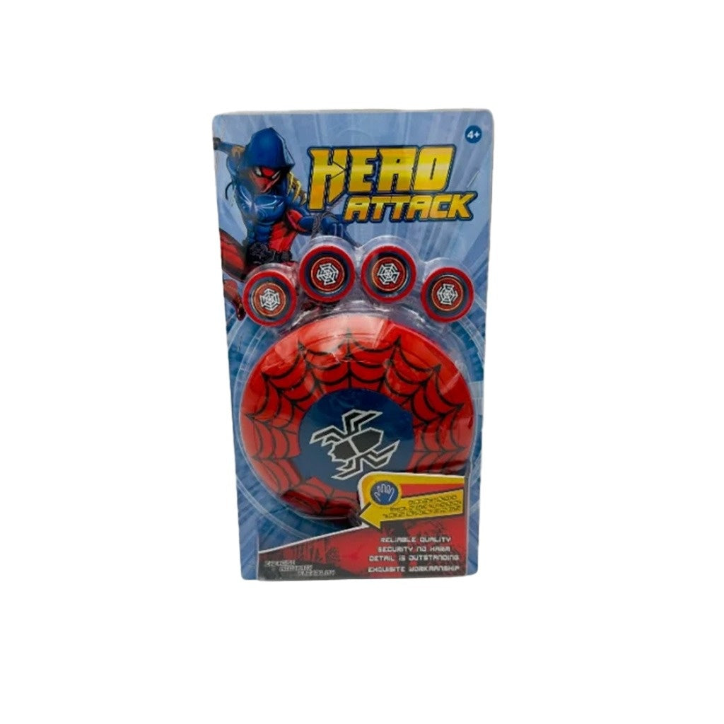 Set Scut Erou cu Discuri Lansatoare , Jucarie Erou Hero Attack, 28x18 cm