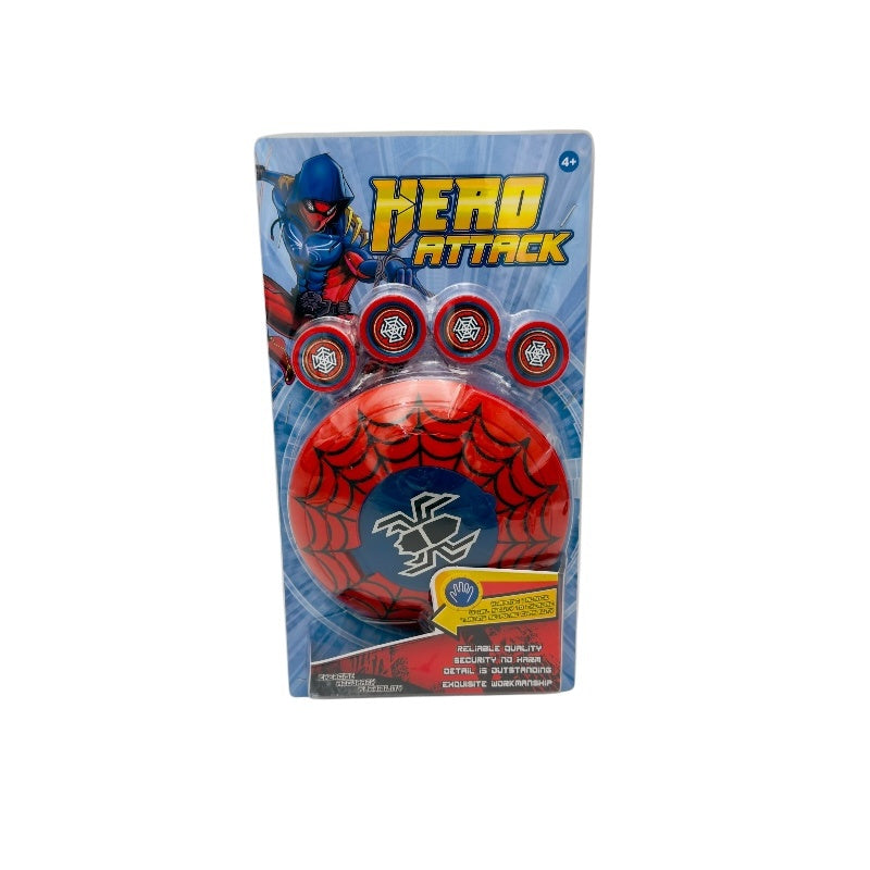 Set Scut Erou cu Discuri Lansatoare , Jucarie Erou Hero Attack, 28x18 cm