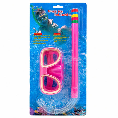 Set Snorkeling pentru Copii Roz – Mască și Tub Respirator pentru Înot și Scufundări