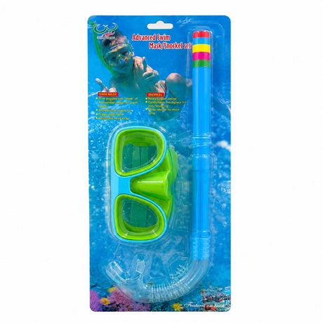 Set Snorkeling pentru Copii Verde – Mască și Tub Respirator pentru Înot și Scufundări