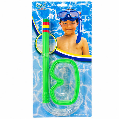 Set Snorkeling Verde pentru Copii – Mască și Tub pentru Înot și Scufundări