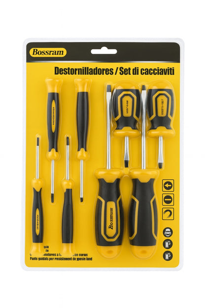 Set Surubelnite Bossram 10 Piese , Phillips + Slot, Maner Ergonomic, Uz Profesional