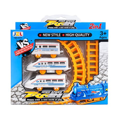 Set tren de jucărie de mare viteză cu șine , plastic rezistent, 24x20x3,5 cm