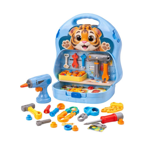 Set Valiză cu Unelte de Jucărie pentru Reparatii/Constructii, Plastic, 27 piese, 27.5x28x8 cm