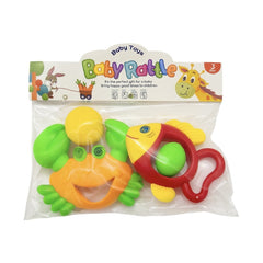 Set Zornaitoare Colorate pentru Bebelusi, 2 Bucati, 24x22 cm, Jucarii pentru Dentitie si Dezvoltare, 3+ luni