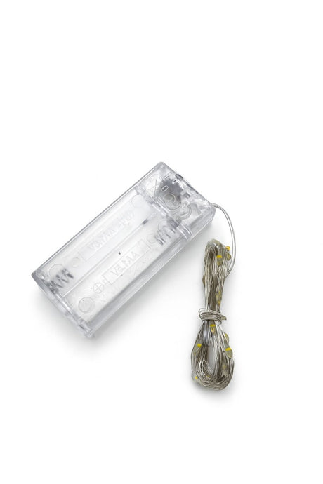 Sir luminos LED 3 metri, 30 LED-uri, lumina galbena, functional cu baterii