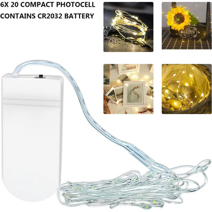 Sir luminos LED 3 metri, 30 LED-uri, lumina galbena, functional cu baterii