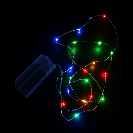 Sir luminos LED 3 metri, 30 LED-uri multicolor, functional cu baterii