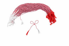 Snur martisor rasucit traditional, set 100 bucati, lungime 50 cm, model alb-rosu cu ciucuri