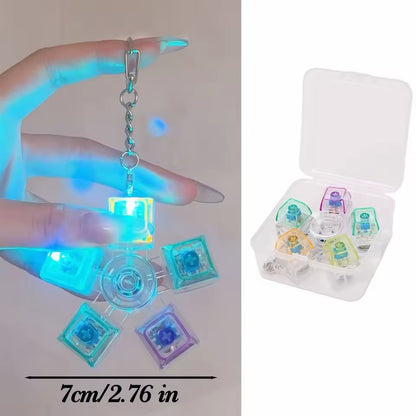 Spinner Antistres Tastatura cu Lumini LED și Breloc – Fidget Spinner Luminos, Jucărie Rotativă pentru Copii și Adulți