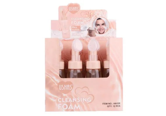 Spuma de Curatare Faciala USHAS , Cleanser cu Orez si Bule Masaj, 240g