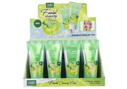 Spuma de Curatare Faciala USHAS cu Aloe Vera 100ml , Hidratare si Curatare Profunda