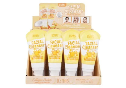 Spuma de Curatare Faciala USHAS cu Colagen si Proteine 85g , Hidratare si Fermitate