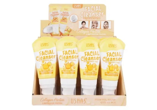 Spuma de Curatare Faciala USHAS cu Colagen si Proteine 85g , Hidratare si Fermitate