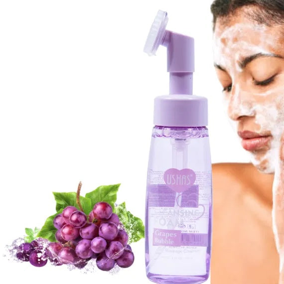 Spuma de Curatare USHAS Collagen Bubble cu Extract de Struguri, 240g , Hidratare Revitalizare