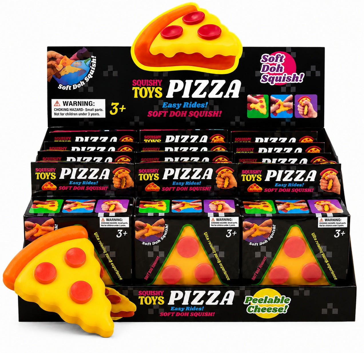 Squishy Antistres in forma de Pizza pentru Copii – Jucărie Moale și Elastică