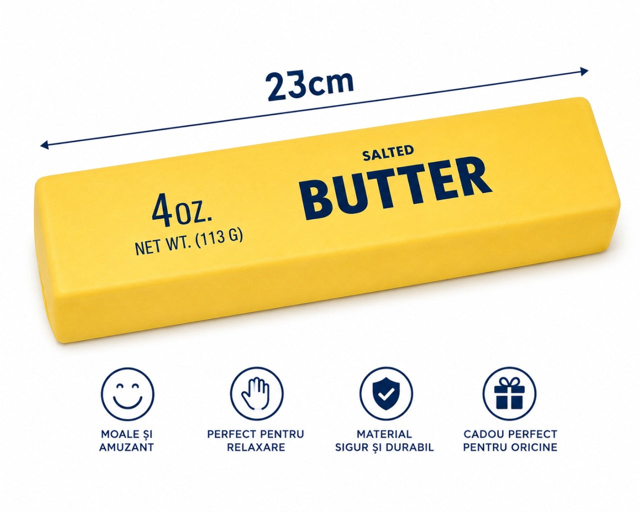Squishy Butter Slow Rising 23 cm – Jucărie Antistres Moale și Relaxantă pentru Copii și Adulți