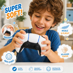 Squishy Controller Alb Antistres, 15 cm – Jucării Soft Slow Rising pentru Copii și Gameri