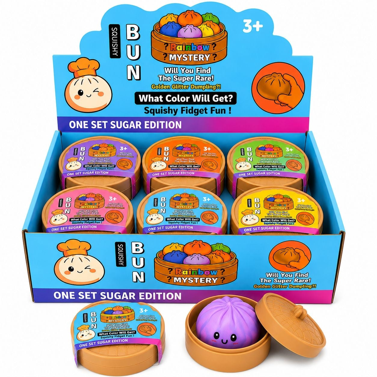 Squishy Dumpling cu Spumă 8,5 cm – Jucărie Antistres Moale, Colorată, Surpriză pentru Copii