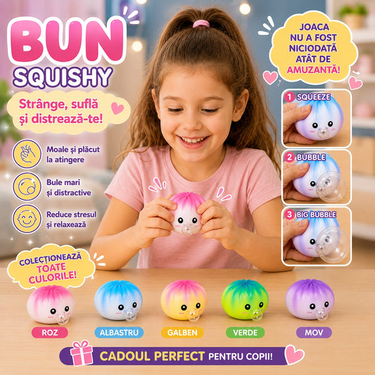 Squishy Dumpling pentru Copii – Jucărie Moale și Elastică Tip Bubble Squishy