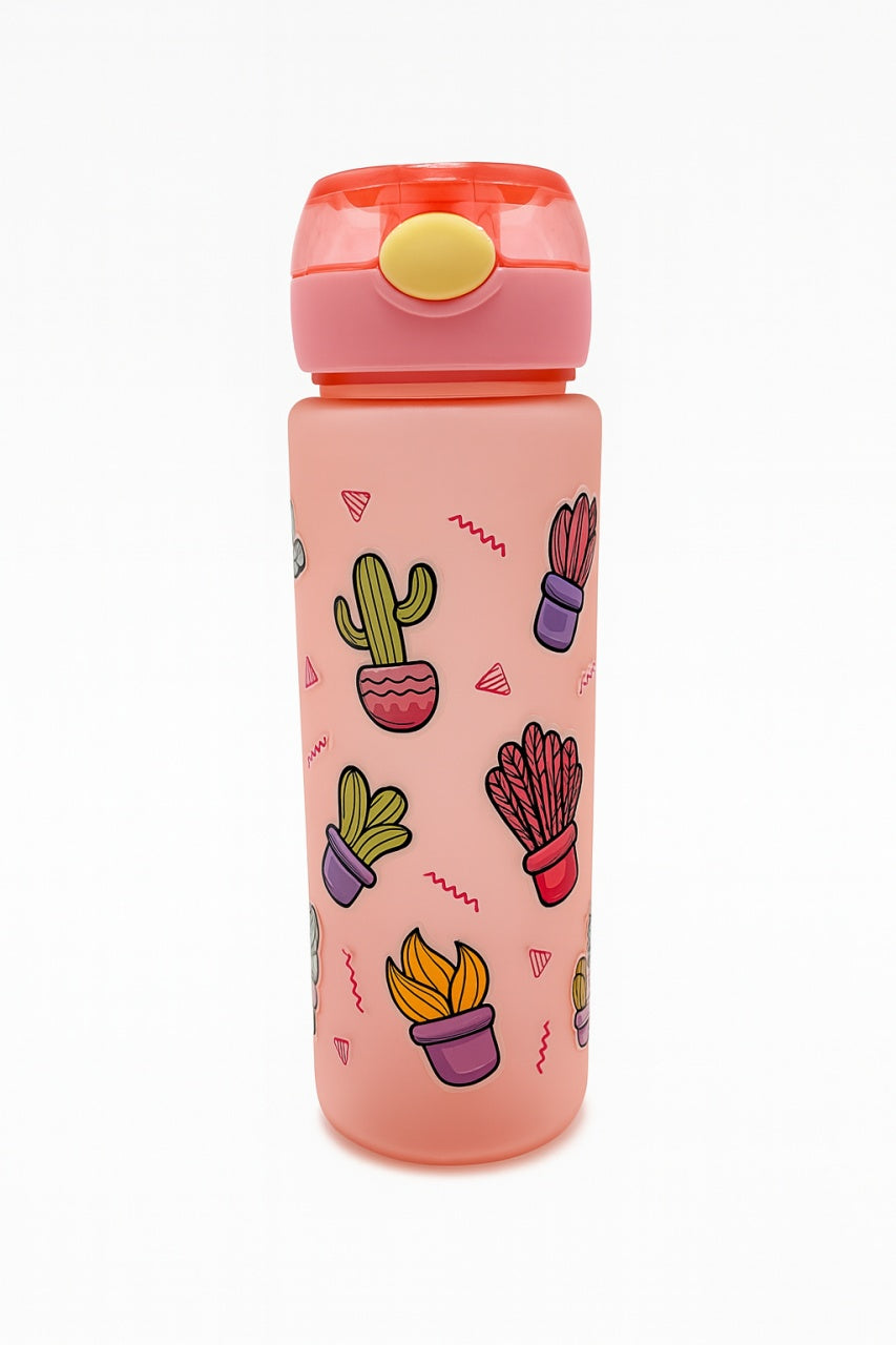 Sticla Kids Cactus Pink 500ml , Model Termo cu Pai si Design Amuzant