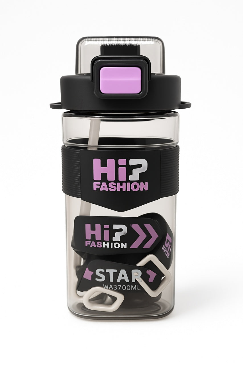 Sticla Sport HiP Fashion 650ml , Model Premium cu Bretea si Etichete Interschimbabile