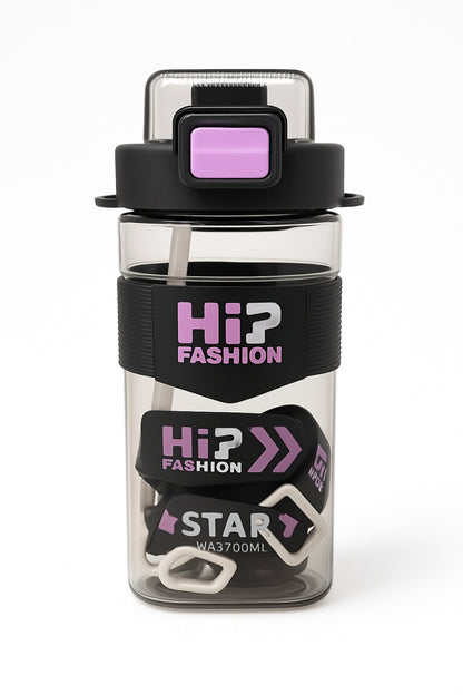 Sticla Sport HiP Fashion 650ml , Model Premium cu Bretea si Etichete Interschimbabile