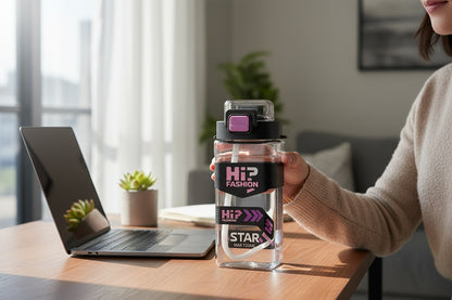 Sticla Sport HiP Fashion 650ml , Model Premium cu Bretea si Etichete Interschimbabile