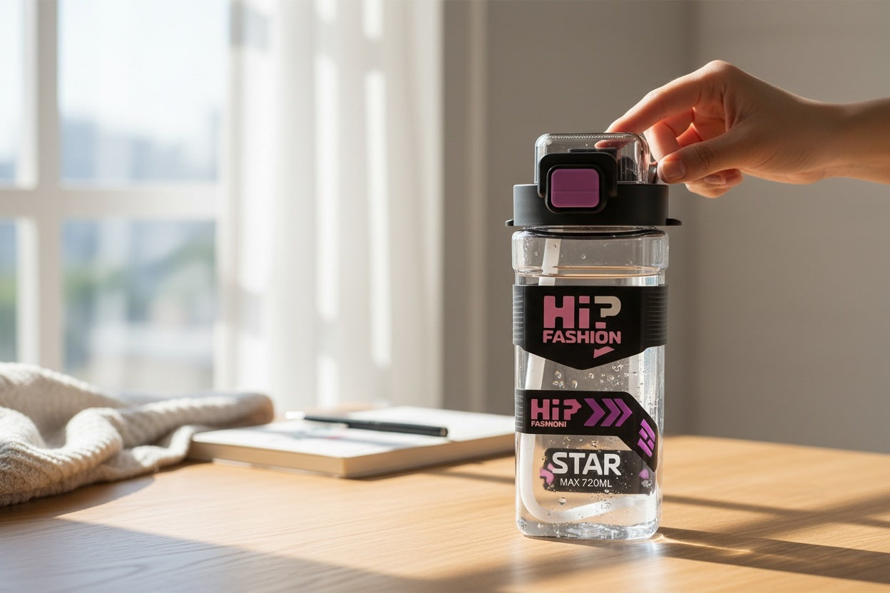 Sticla Sport HiP Fashion 650ml , Model Premium cu Bretea si Etichete Interschimbabile