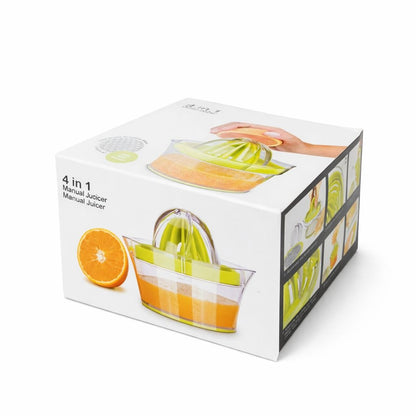 Storcător manual de citrice, 4 în 1, din plastic, pentru bucătărie, verde