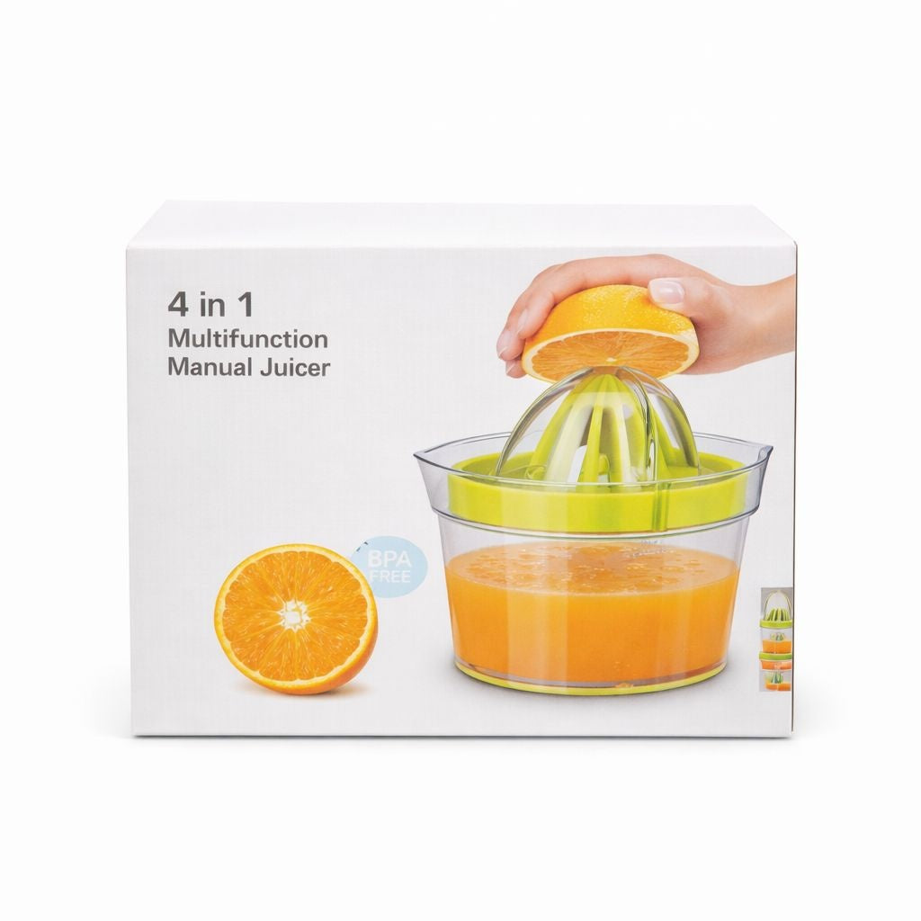 Storcător manual de citrice, 4 în 1, din plastic, pentru bucătărie, verde