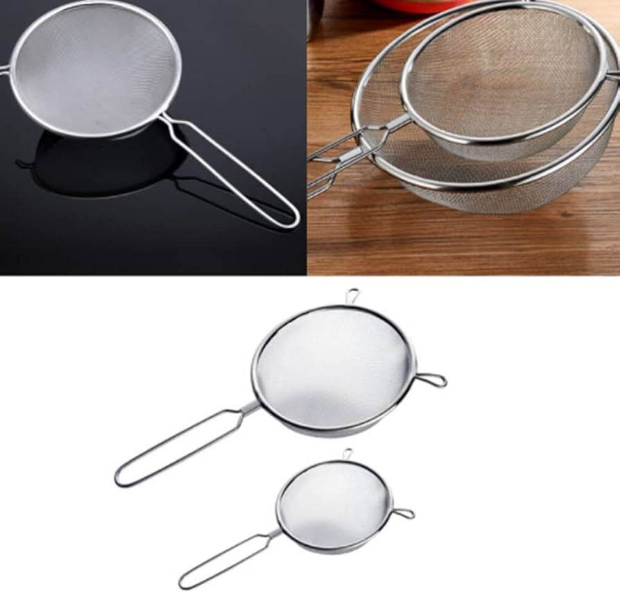 Strecuratoare bucatarie inox 18 cm, sita metalica fina pentru strecurat alimente