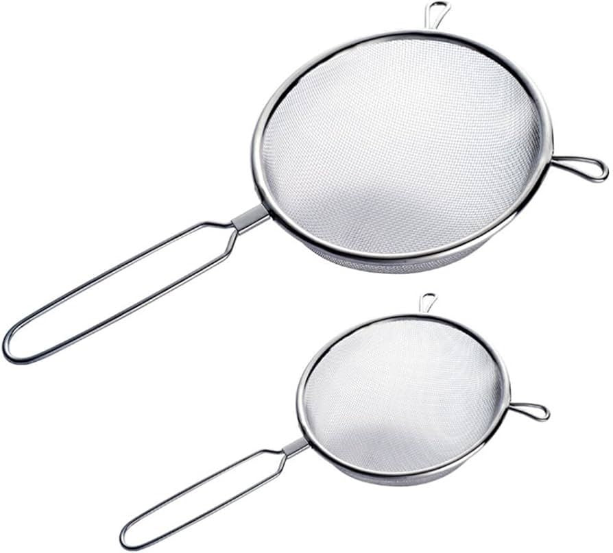 Strecuratoare bucatarie inox 18 cm, sita metalica fina pentru strecurat alimente
