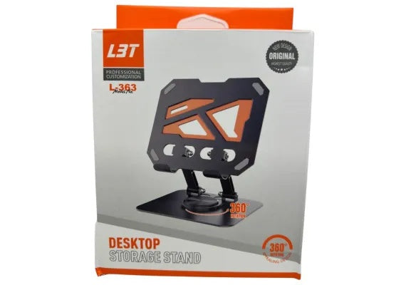 Suport metalic pentru tableta L-363 , rotire 360 grade, reglabil, dimensiune 13.5x16.5 cm, stabil si durabil pentru birou sau acasa,